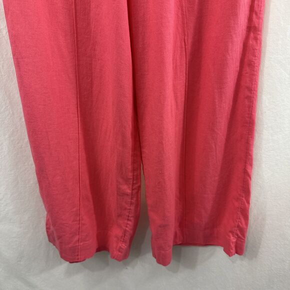A New Day Coral Linen Wide Leg Pull On Drawstring Pants Womens Size S Beach - Picture 5 of 14